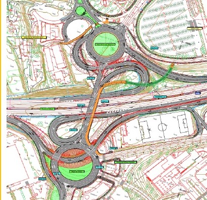 Plànol de l’enllaç de Mataró Oest a l’autopista C-32